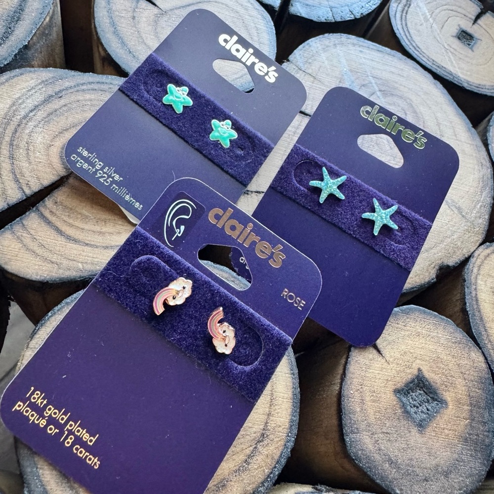 Claire’s 3 sets of earrings